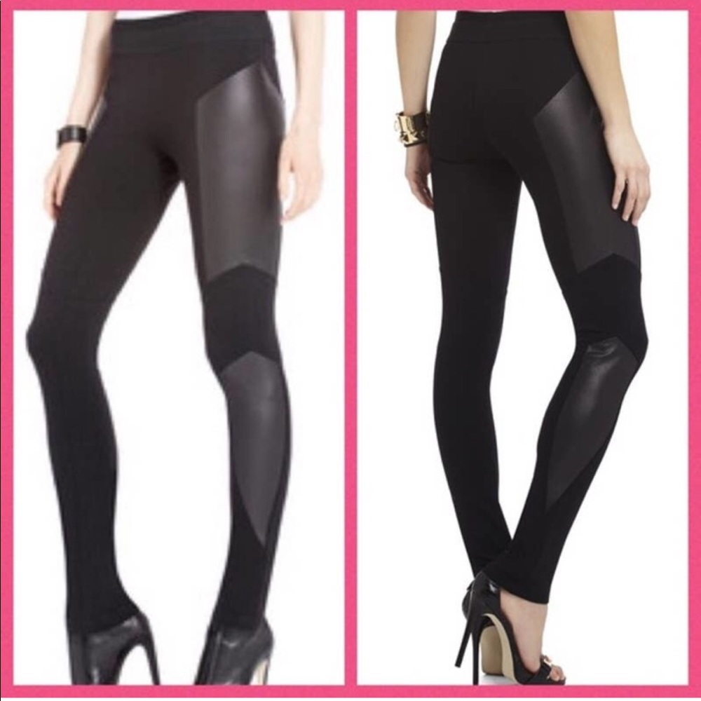 BCBG Maz Azria faux leather insert pants
